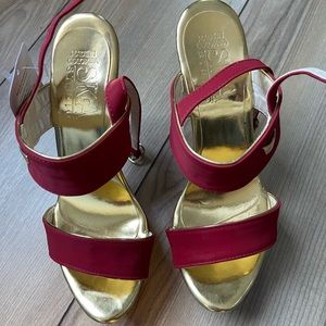 Colombian Platform Red Heeled Sandals Shoes